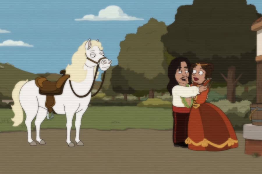Esteban greets a woman