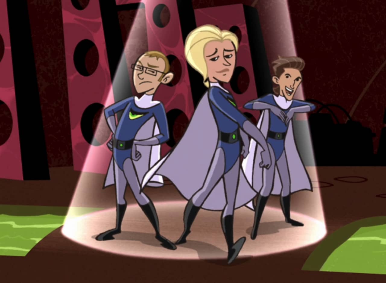 three men in caped costumes