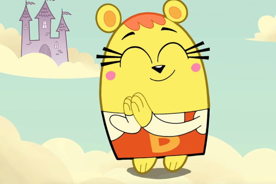 Better Bear, a yellow bear wearing overalls