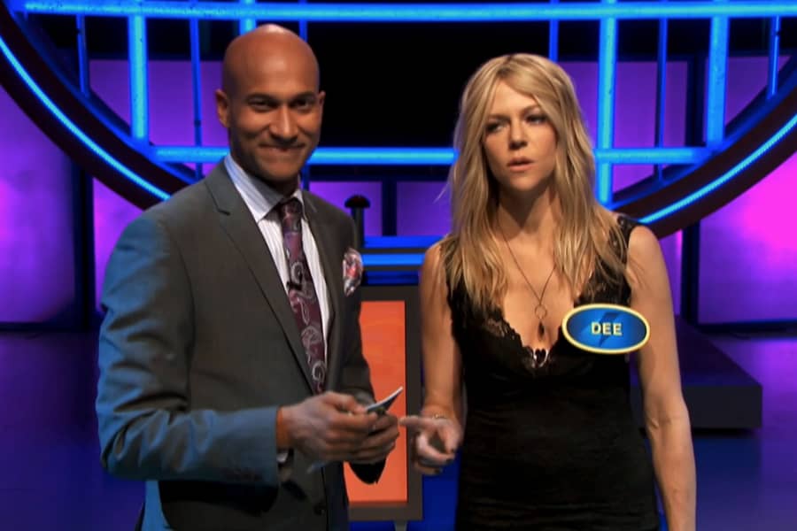 Anderson with Dee, a contestant from the Reynolds family