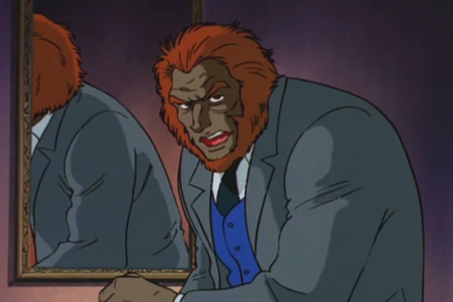werewolf man looking at the camera