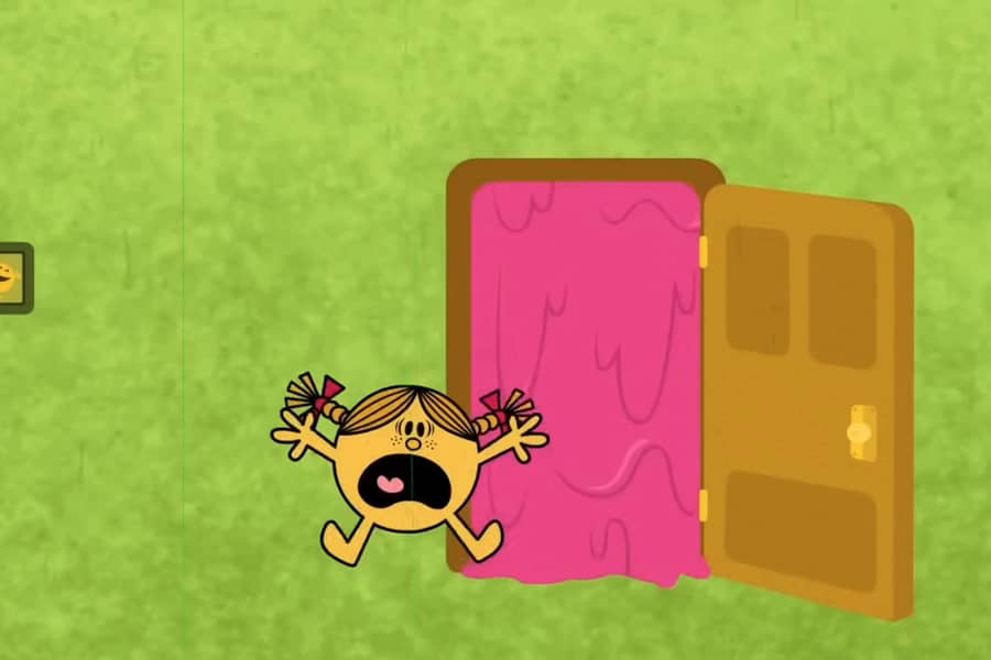 woman screams as pink goo floods in her door