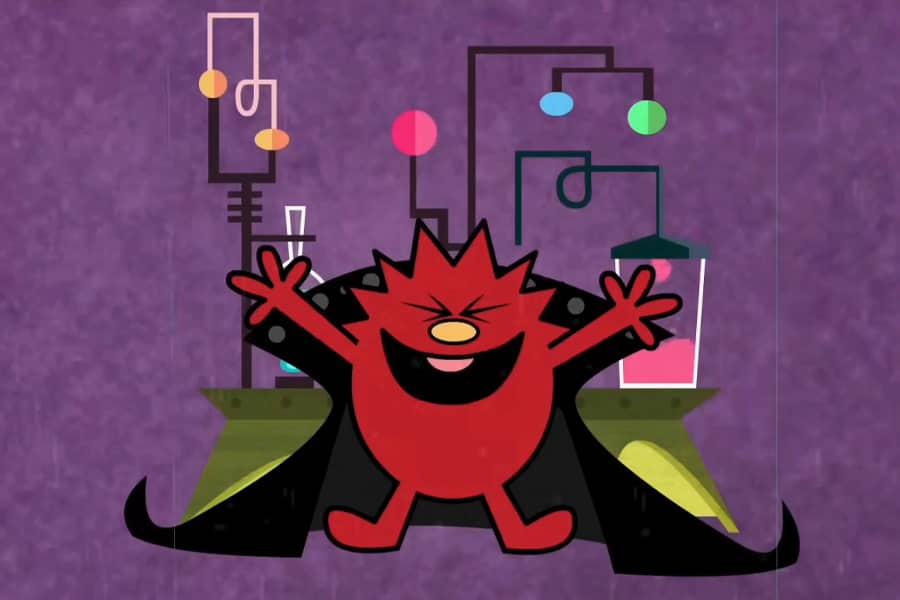 cackling evil villain