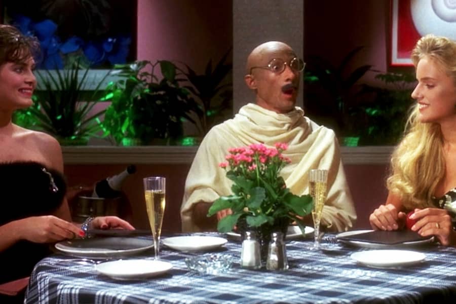 Gandhi has dinner with two ladies