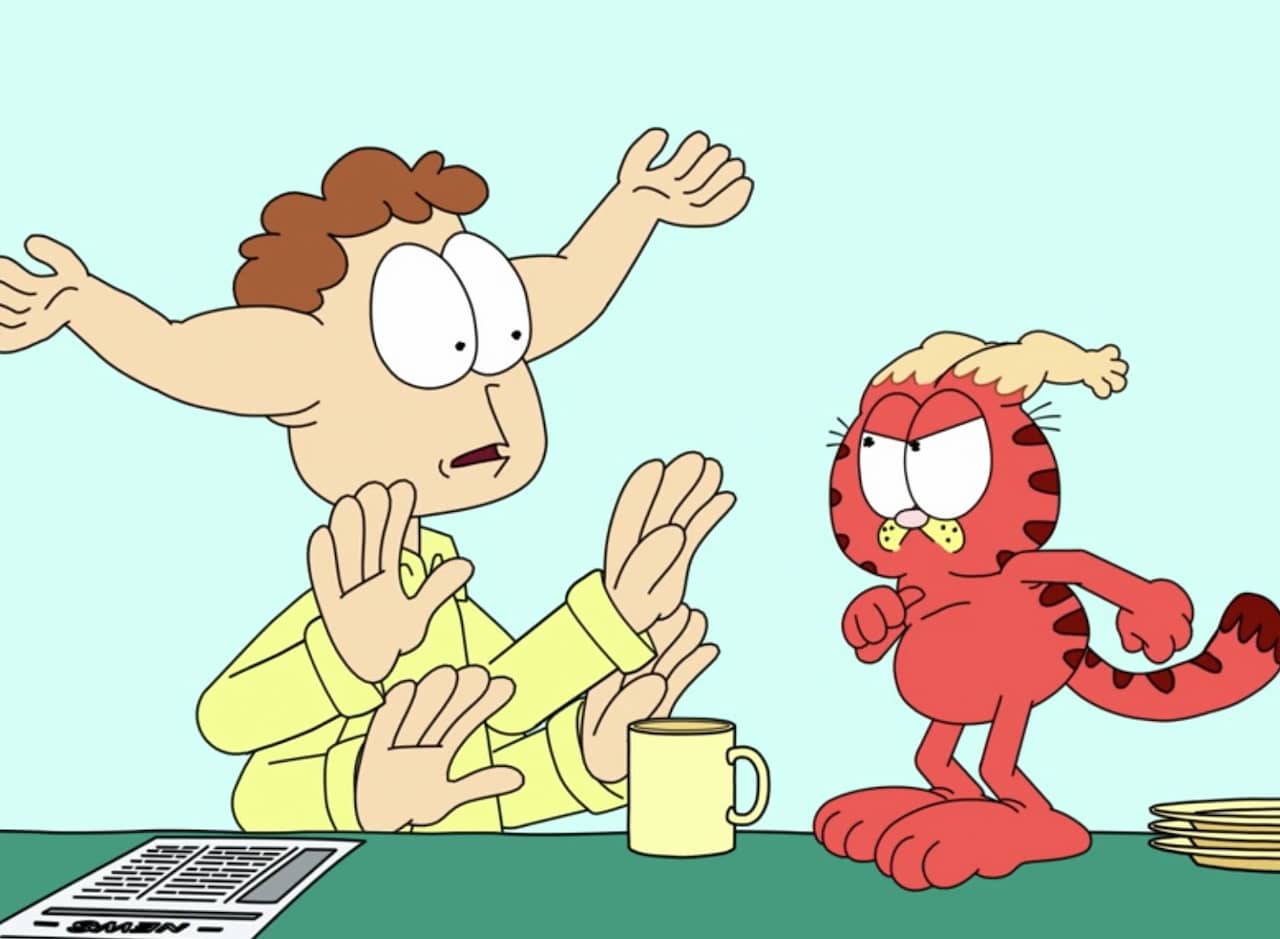 Garfield and Jon but Jon has four arms and both have arms for ears