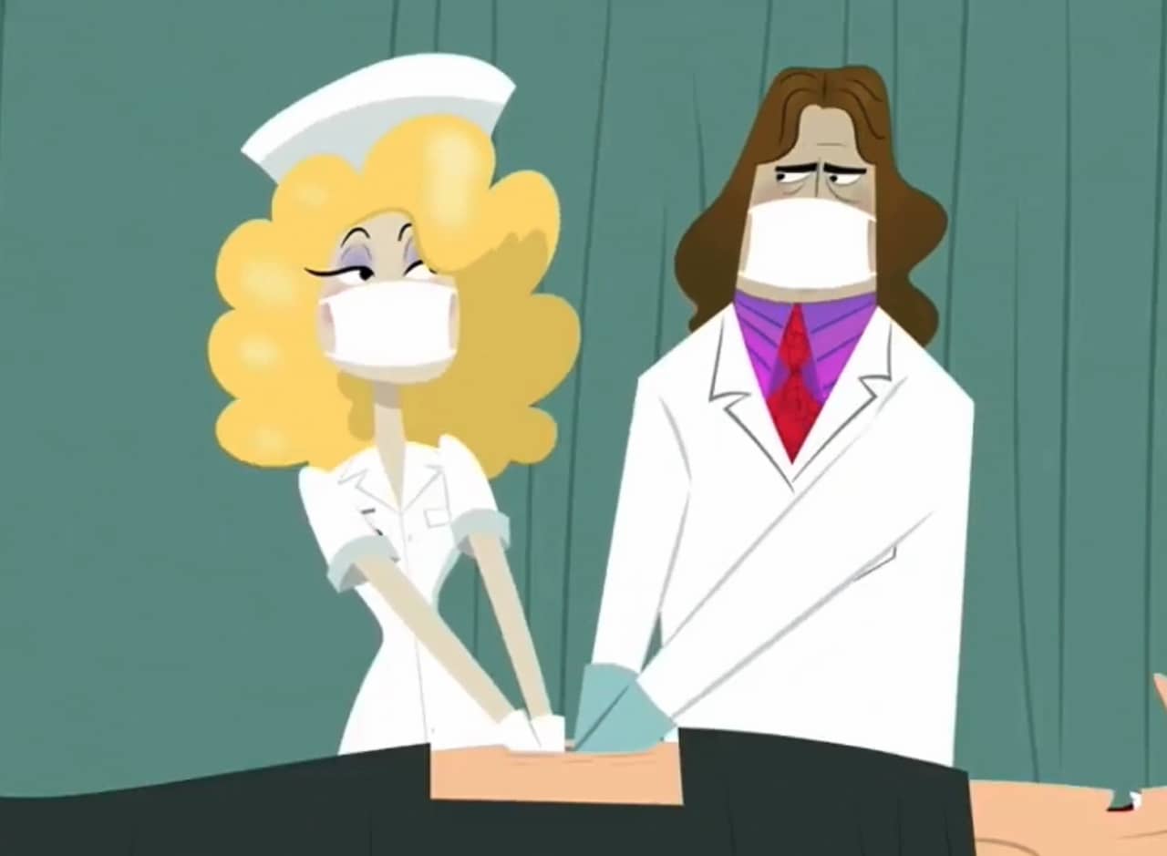 doctor and nurse with their hands inside a patient