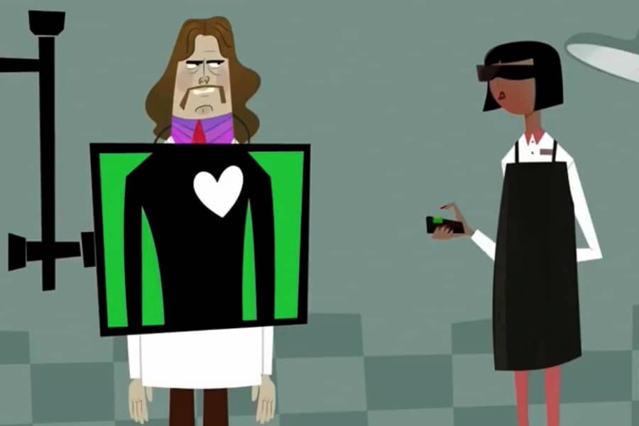 doctor having an x-ray of his heart