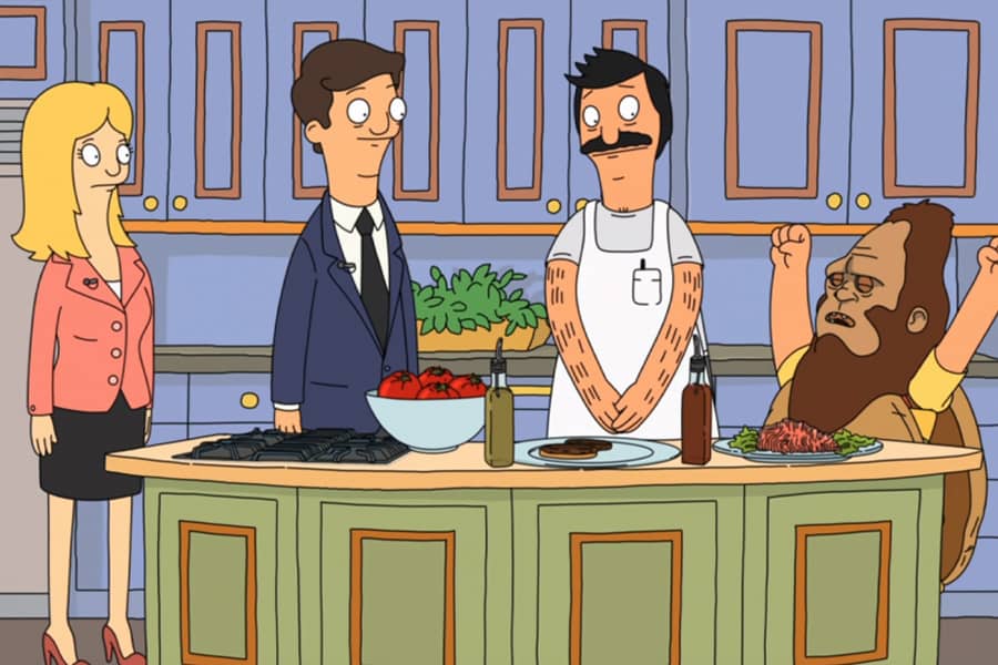 Chuck and Pam with Bob Belcher and Beefsquatch