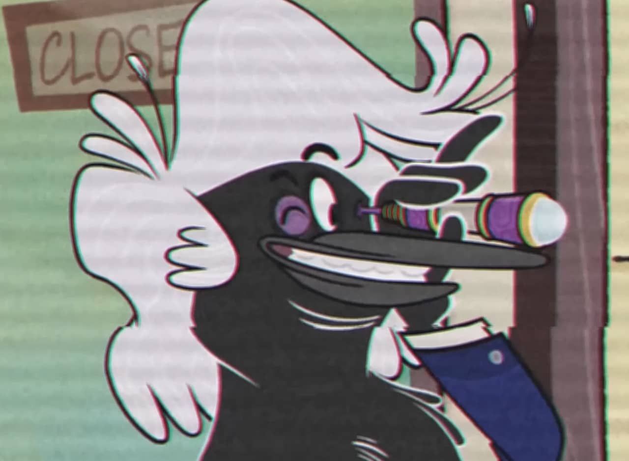 Rich Ghoulish, a bird with bright white hair