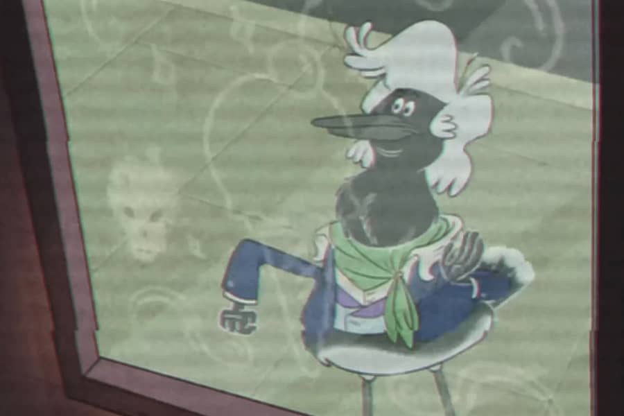 Rich Ghoulish looks up at a shop window