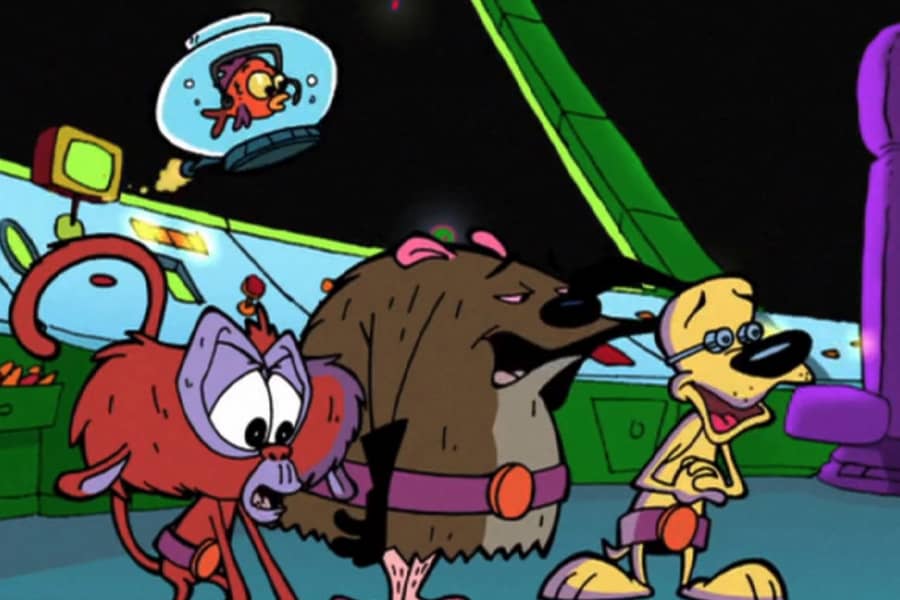 other cartoon animals in the spaceship