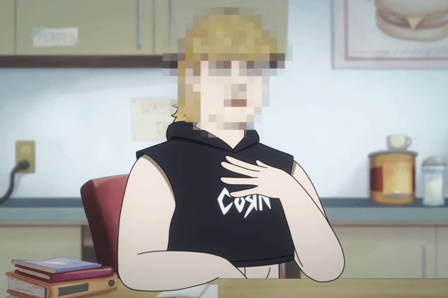 person with blurred out face