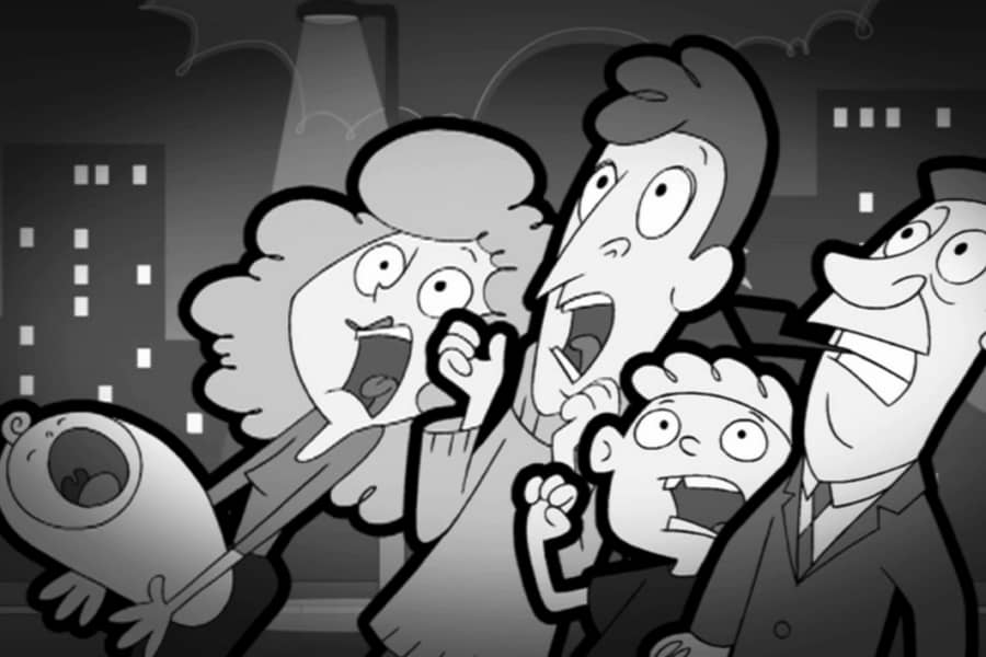 people screaming in fear