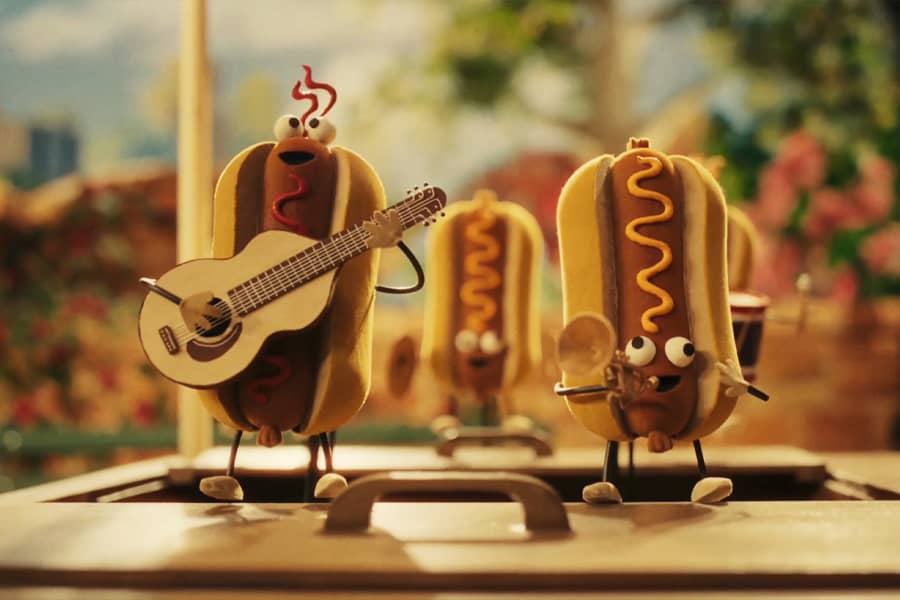 dancing hot dogs