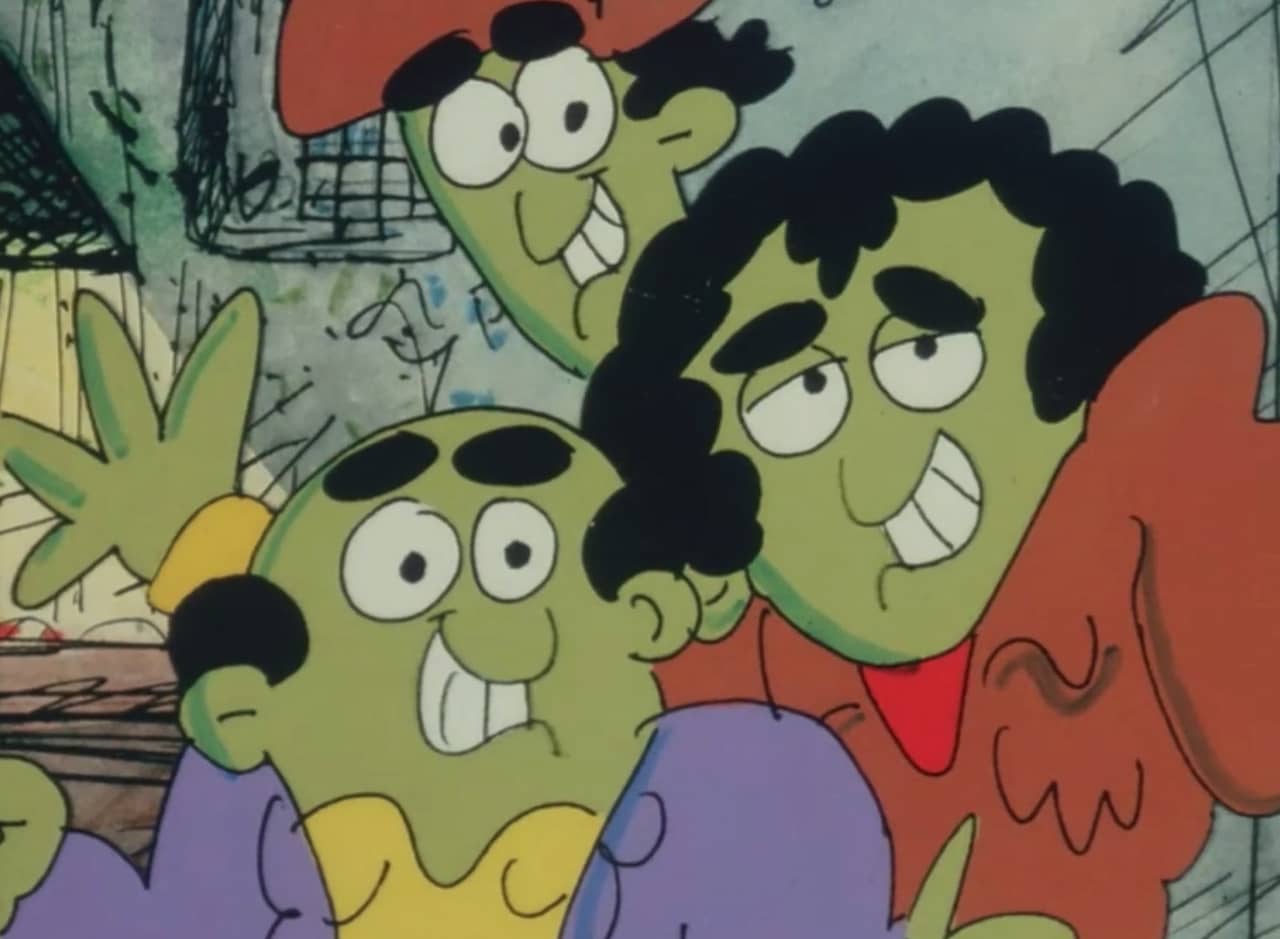 three green Italian dudes, the Goomba boys