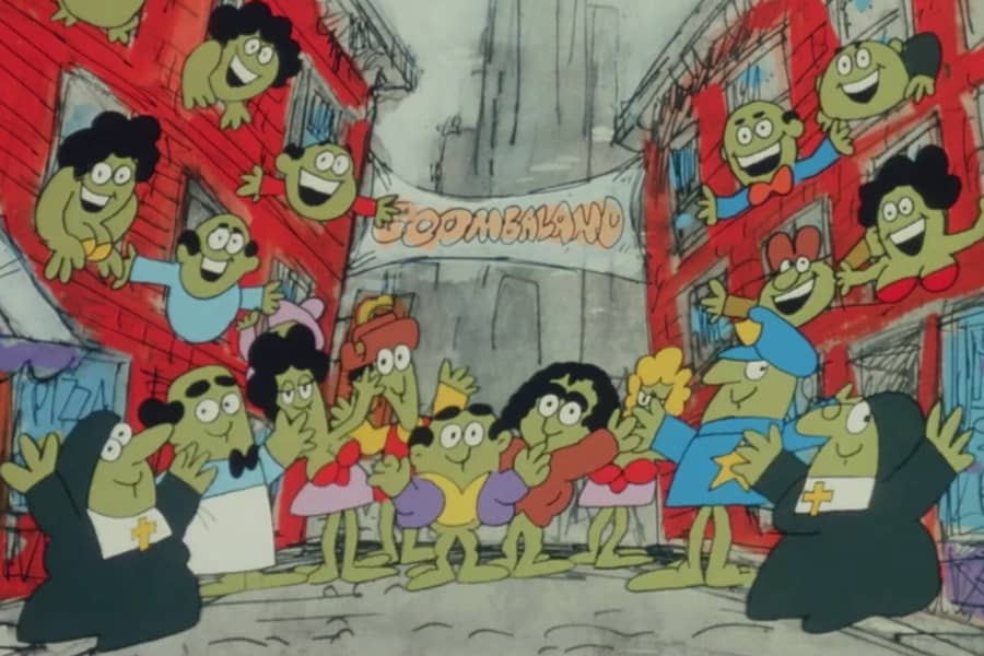 lots of Goombas in the streets of Goombaland