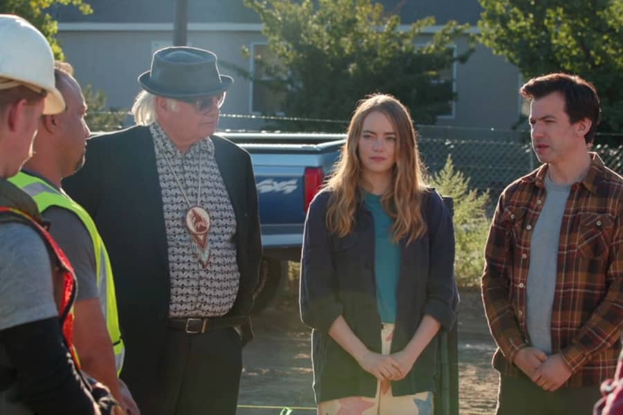 Asher and Whitney on a build site with Governor James Toledo of San Pedro Pueblo