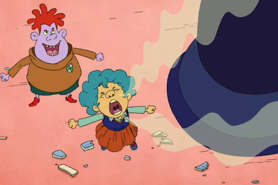 Burping Belinda with smelly waves coming out of her mouth