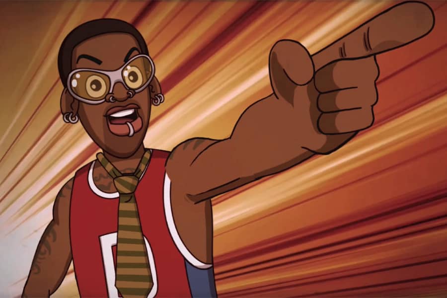 Denzel Rodman pointing