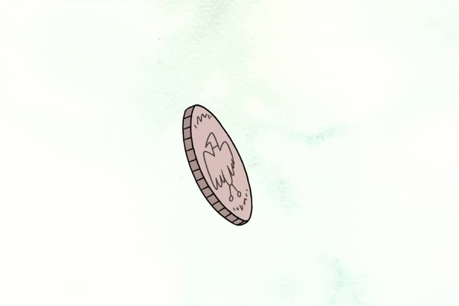 coin flipping in the air