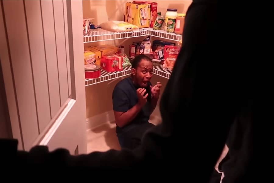 guy in the pantry screaming as he’s been seeked