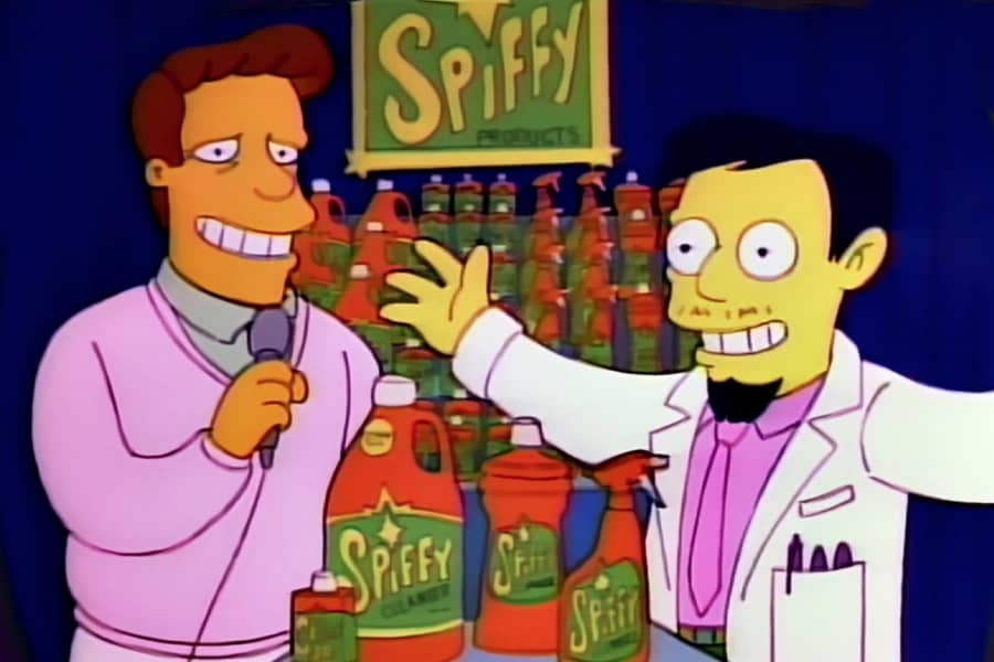 McClure with Dr. Nick Riviera, inventor of Spiffy