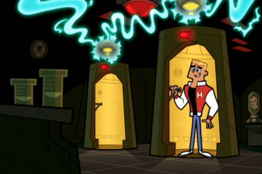 teenage boy in a body transformation machine