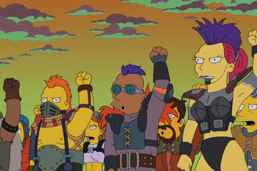 dystopian warriors raise their fists