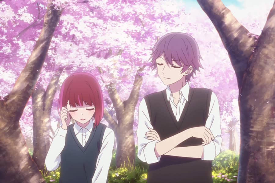 Arima with Melt Narushima by cherry blossom trees