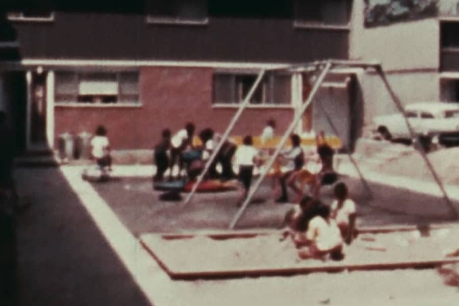 the schoolyard where Deena grew up