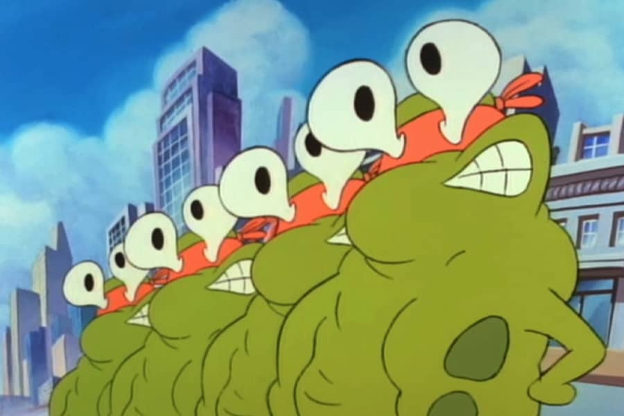 the samurai slugs in a row