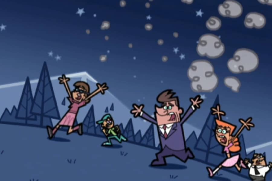 people running away