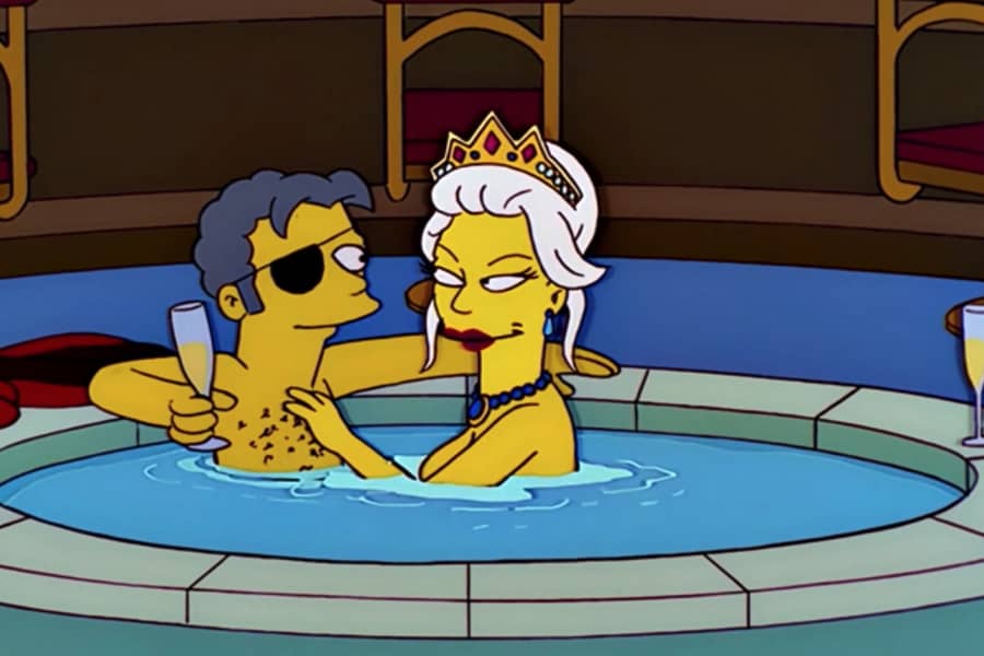 Doctor Tad Winslow in a hot tub with Gabriela Sinparch
