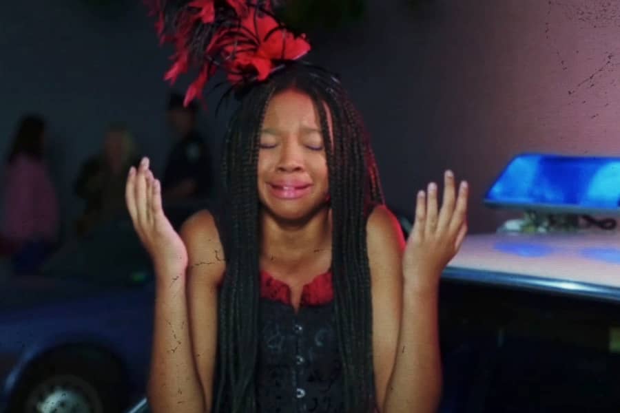 Cassidy shrugging and crying