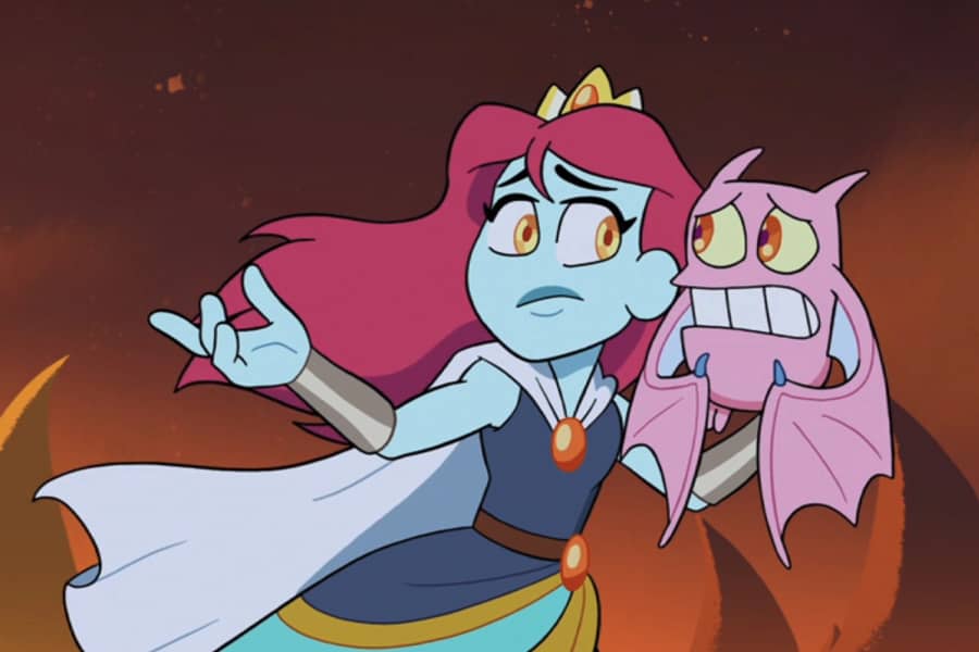 Princess Tarina and her bat companion look worried