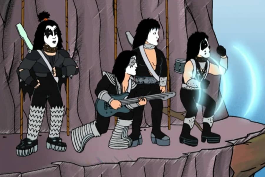 KISS sending rock vibes with their guitars