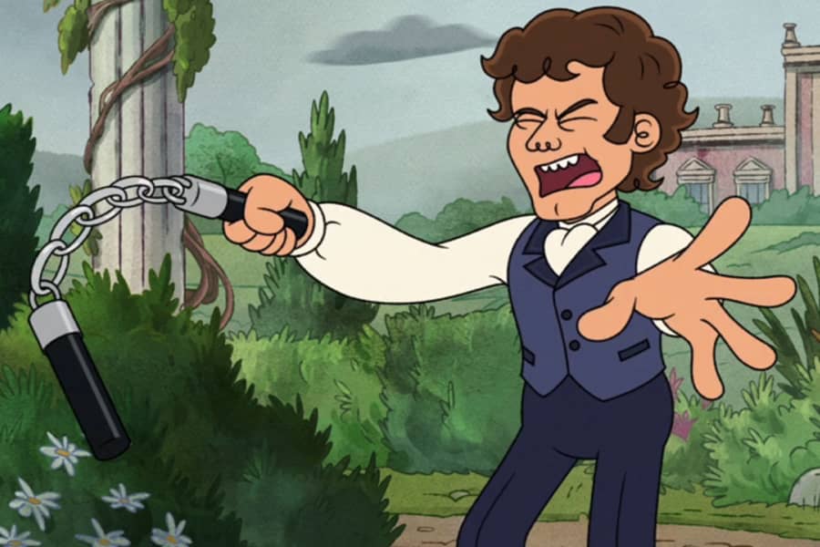Lord Nunchucks flailing his nunchucks