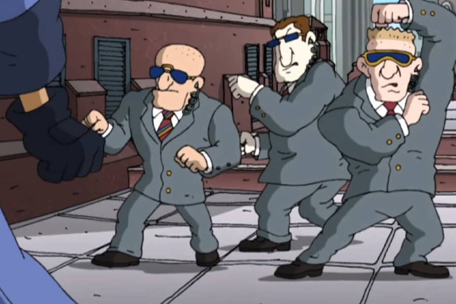 three agents ready to fight