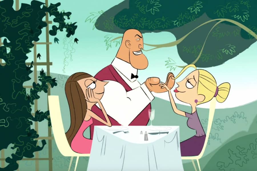 Rod Tango romancing one of the women
