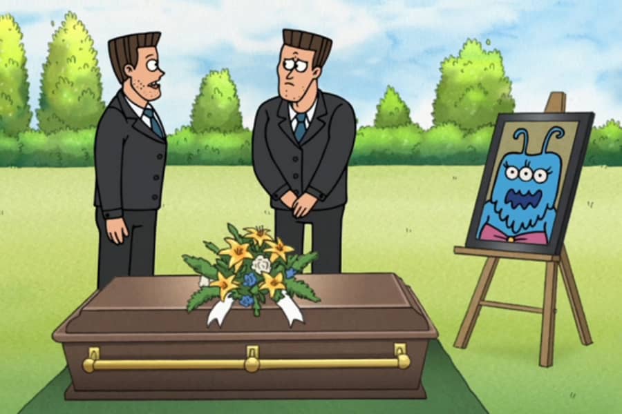 Brick LeFever with a man that looks just like him at a funeral