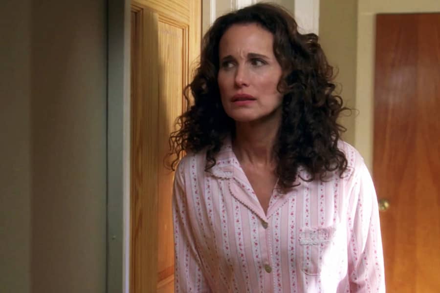 Andie MacDowell plays Dave’s concerned wife