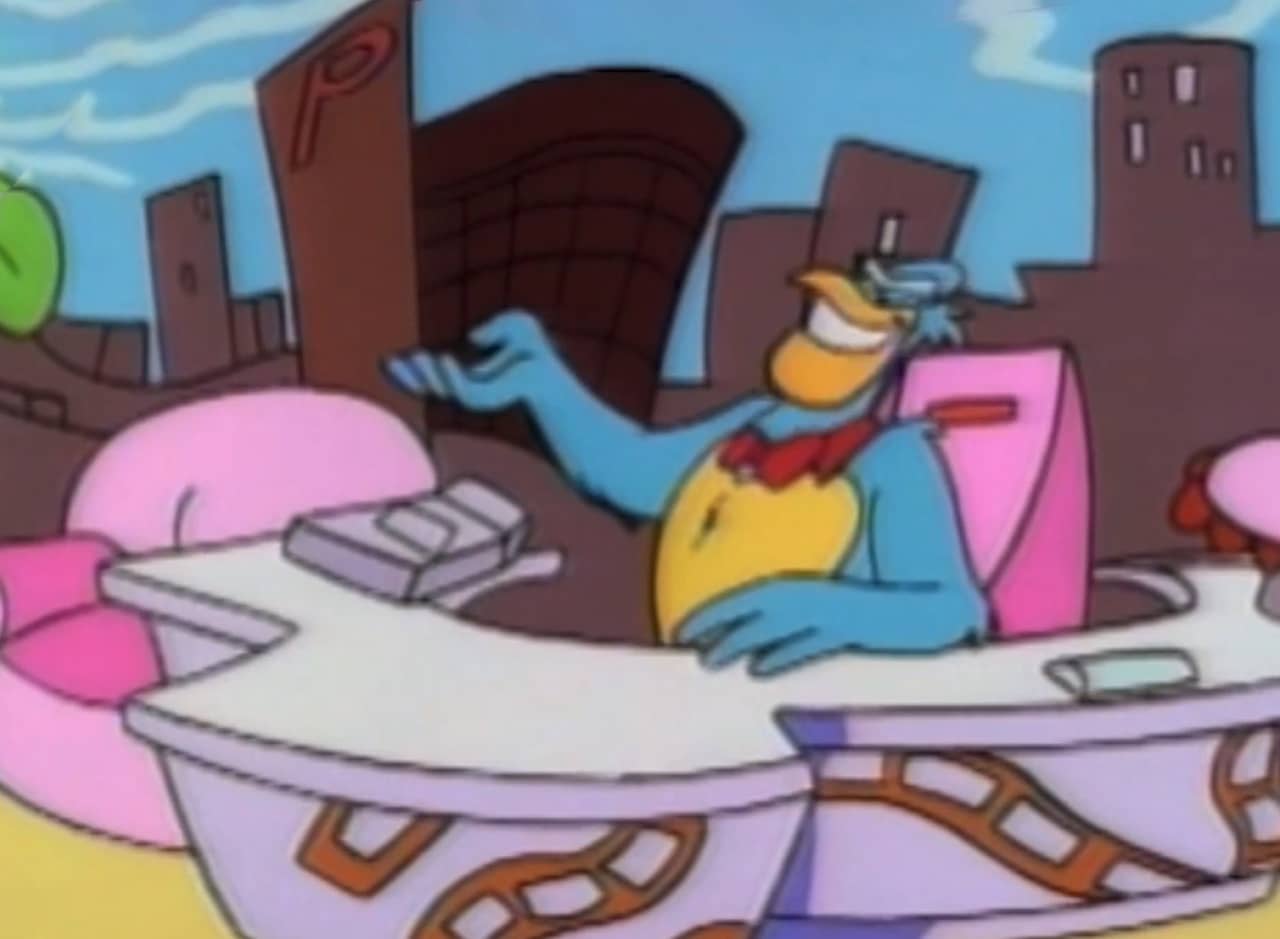 Throbbin Screech at his desk