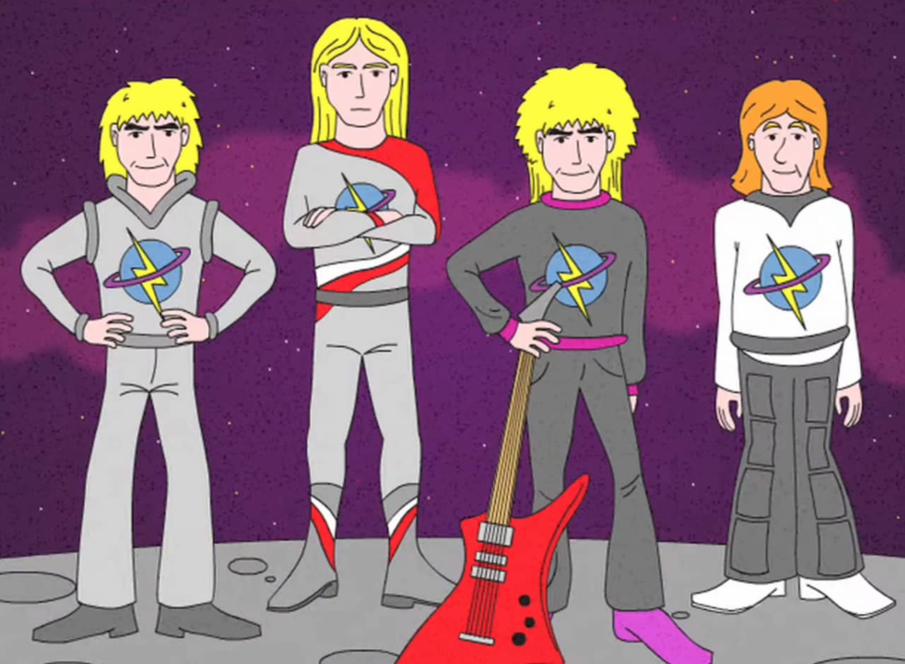 the band Limozeen wearing spacesuits