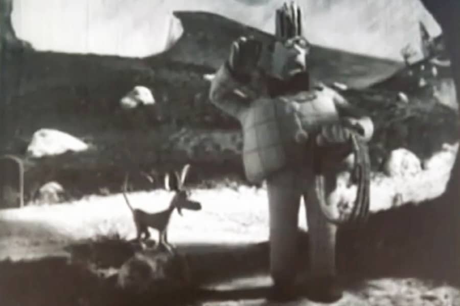 Arnold hears a sound, a dog nearby