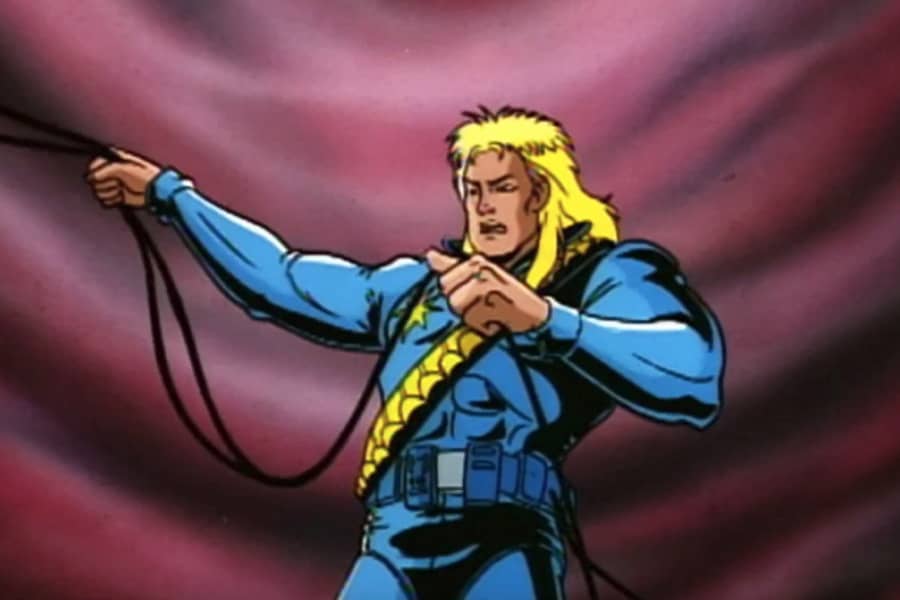 Longshot swinging a slingshot