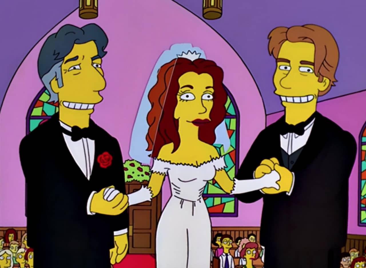 a bride with two grooms