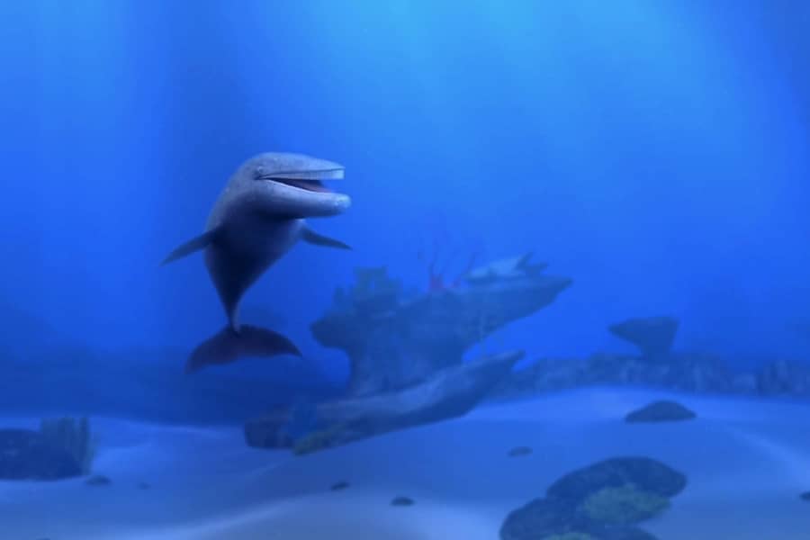 computer animated style whale