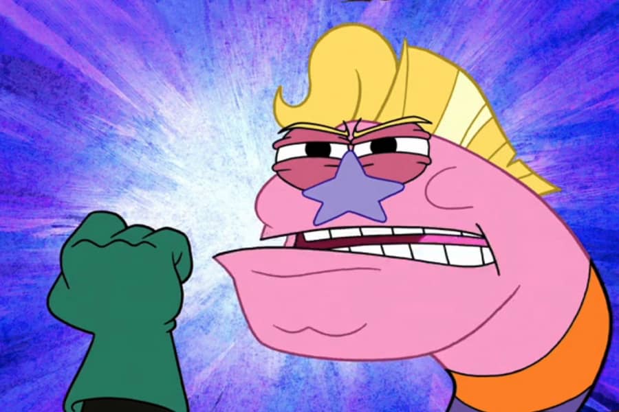 a passionate Mermaid Worm making a fist