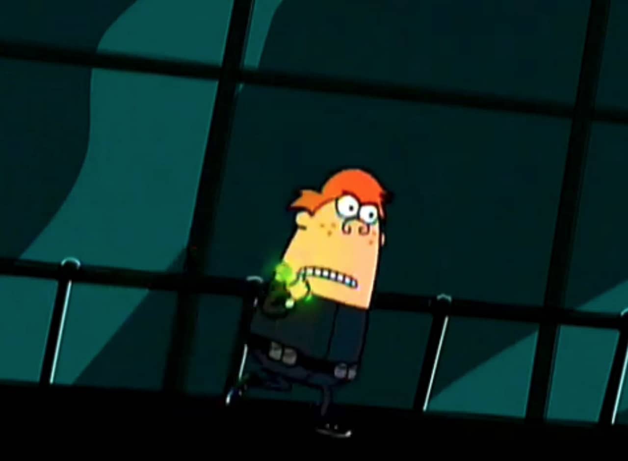 Ricky Sprocket as Ricky Storm, a spy who is running with a glowing green test tube