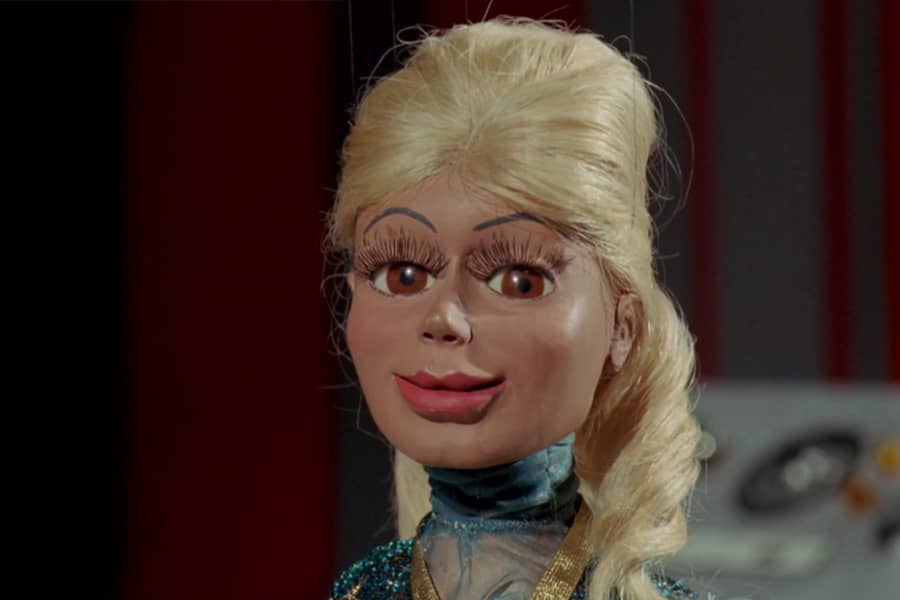 blonde female puppet